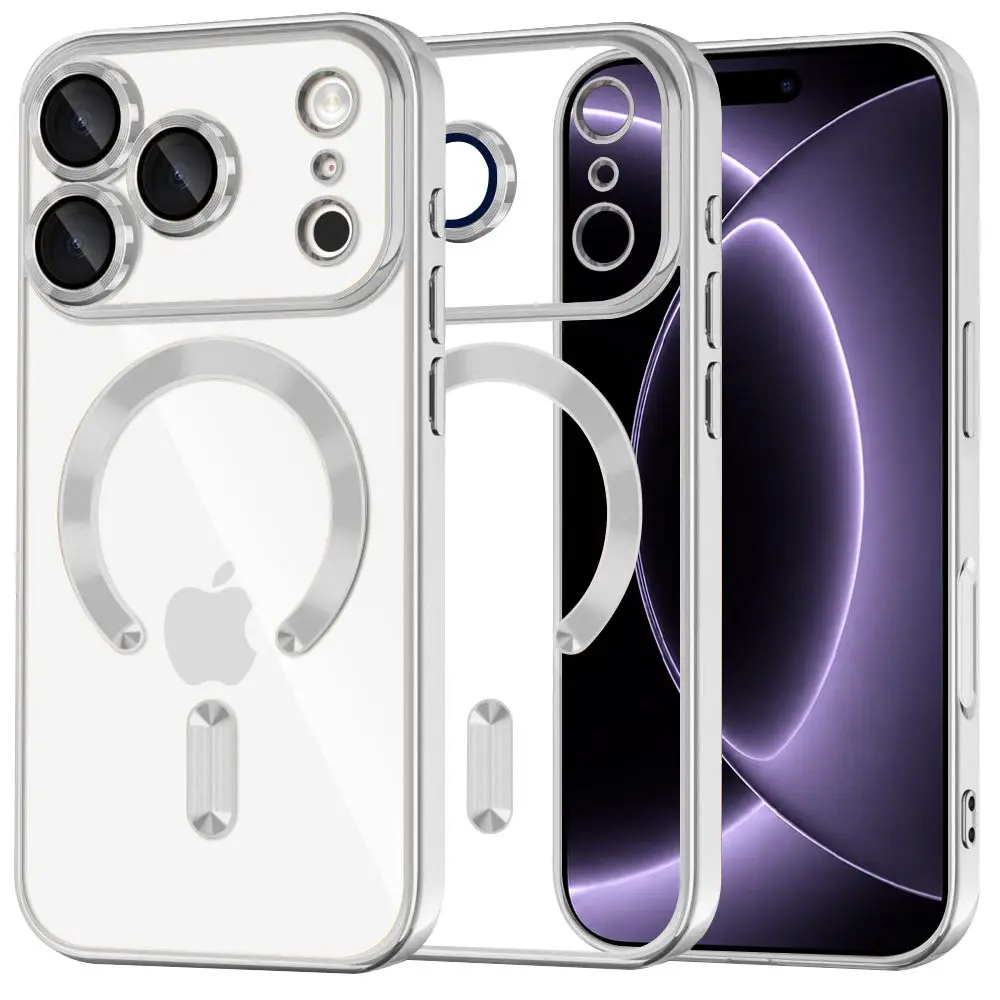 Techsuit - Luxury Crystal MagSafe kryt pro iPhone 18 Pro / iPhone 17 Pro - stříbrný