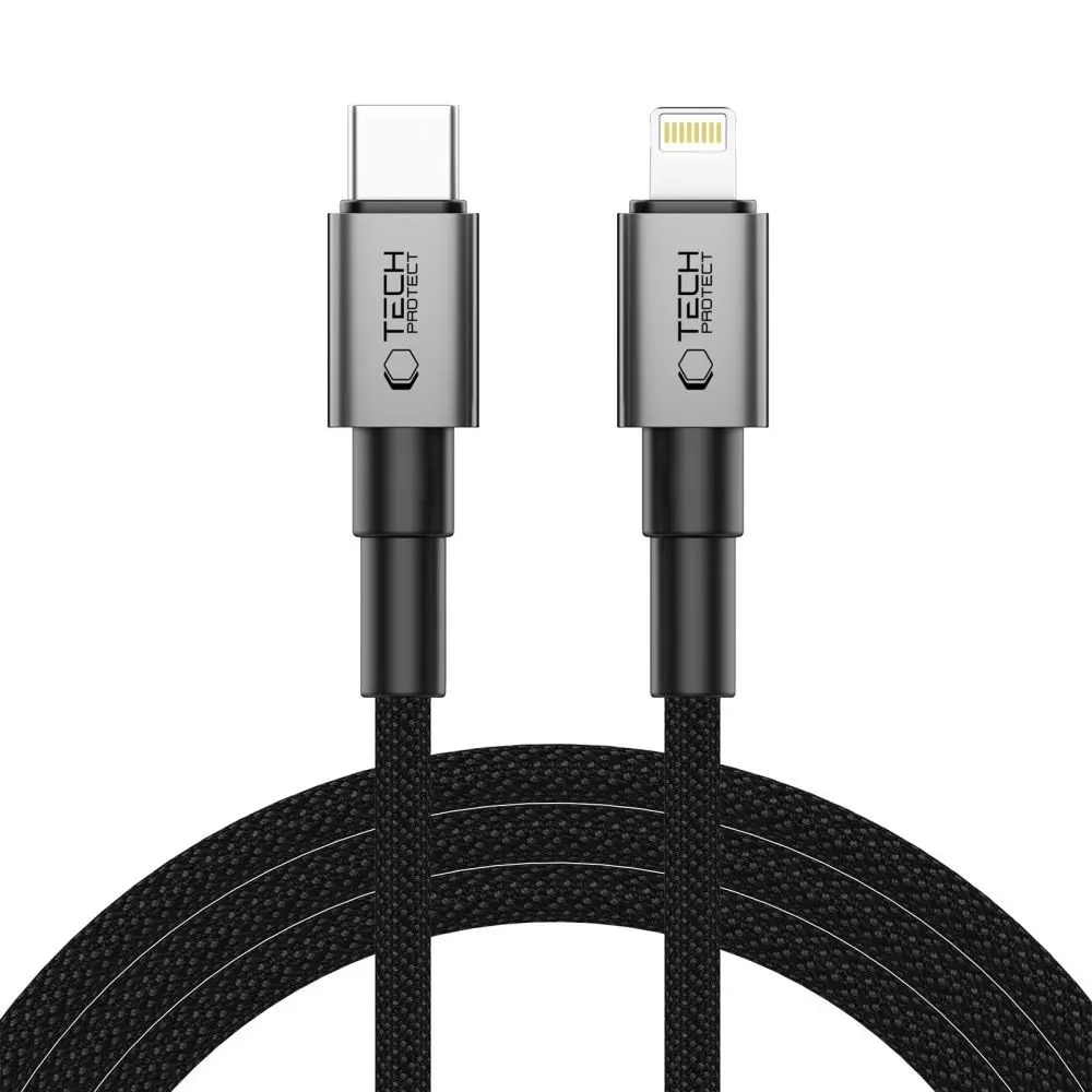 Tech-Protect UltraBoost DNA kabel Lightning, PD27W/3A, 2m, šedý