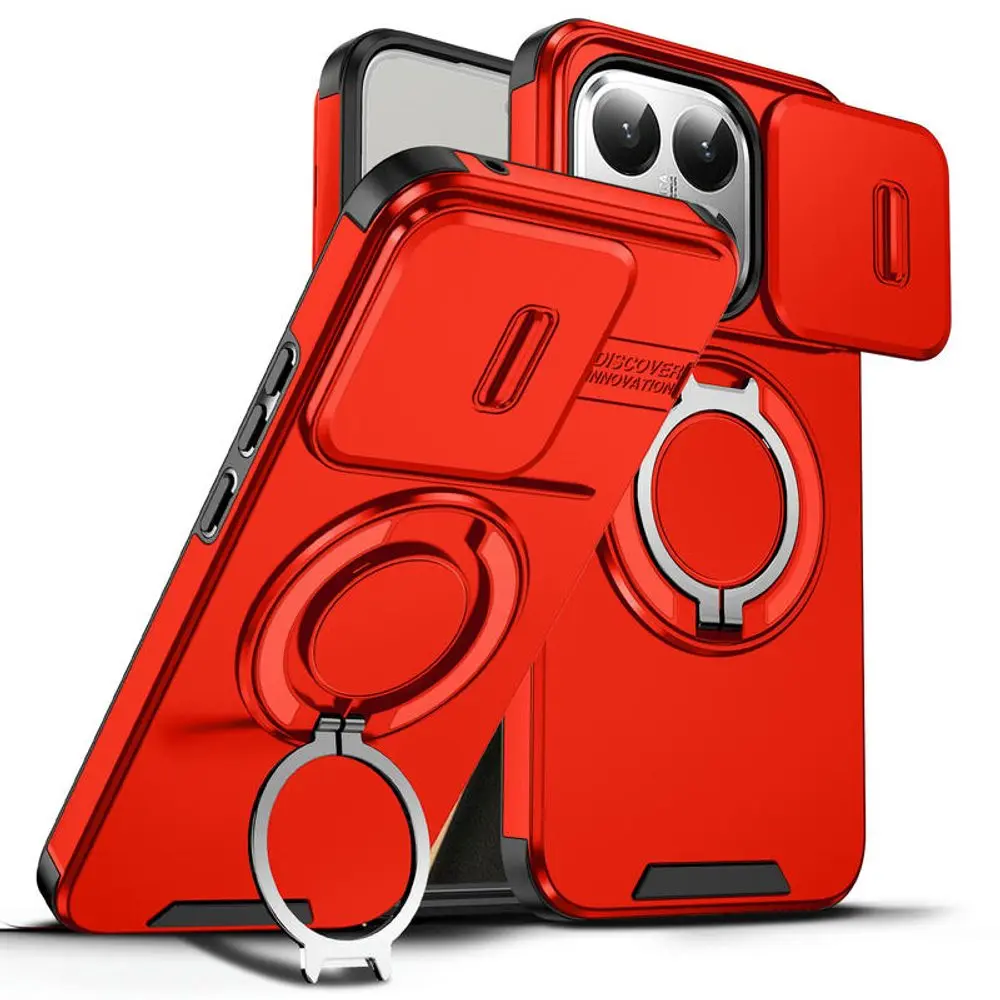 Camslide Stand obal, Xiaomi 15T, červený