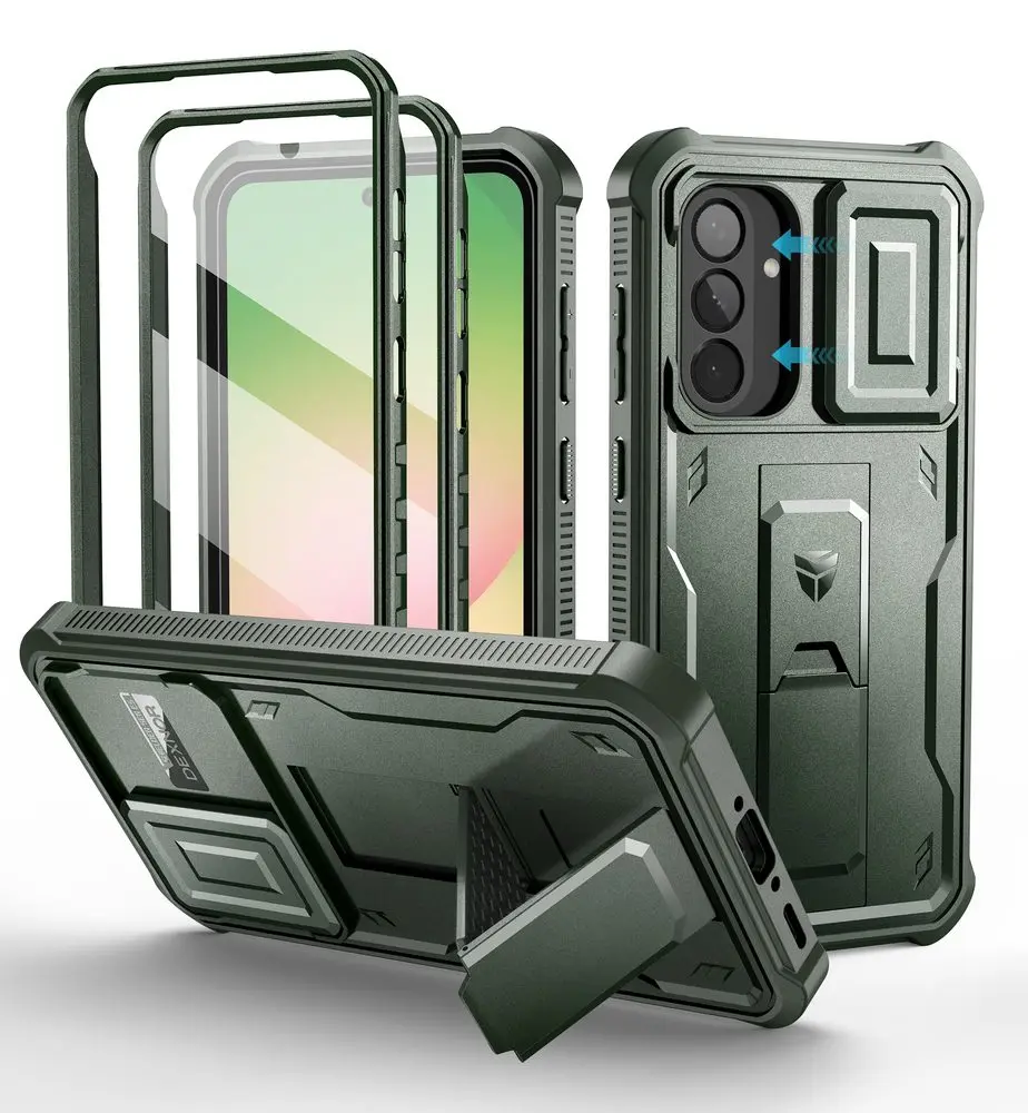 Dexnor 360 Kickstand Camprotector obal Samsung Galaxy A56, zelený
