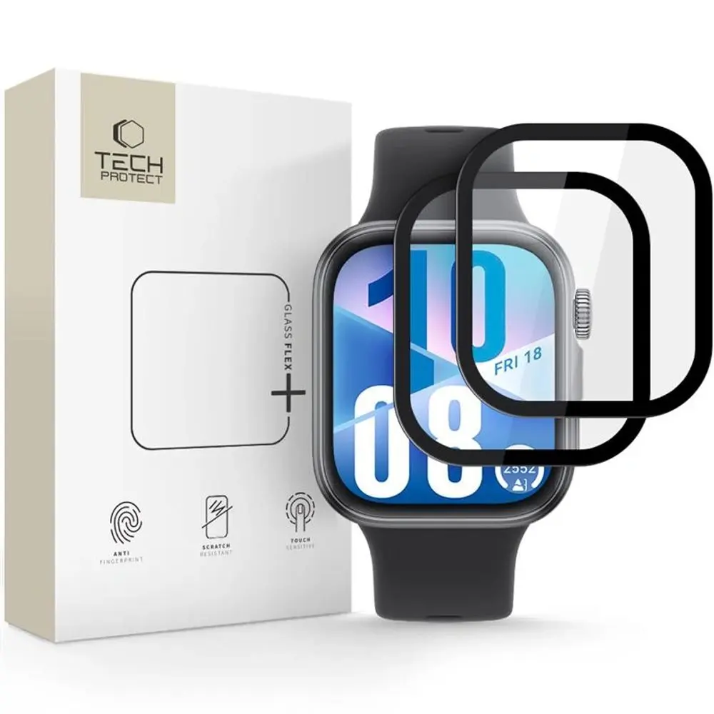 Tech-Protect Glass Flex+, Huawei Watch Fit 3 / 4, černé, 2 kusy