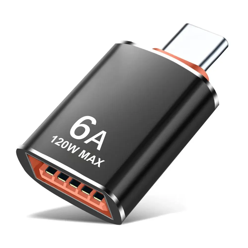 Techsuit Premium OTG adaptér HyperPort (A2) USB - USB-C, 120 W, černooranžový