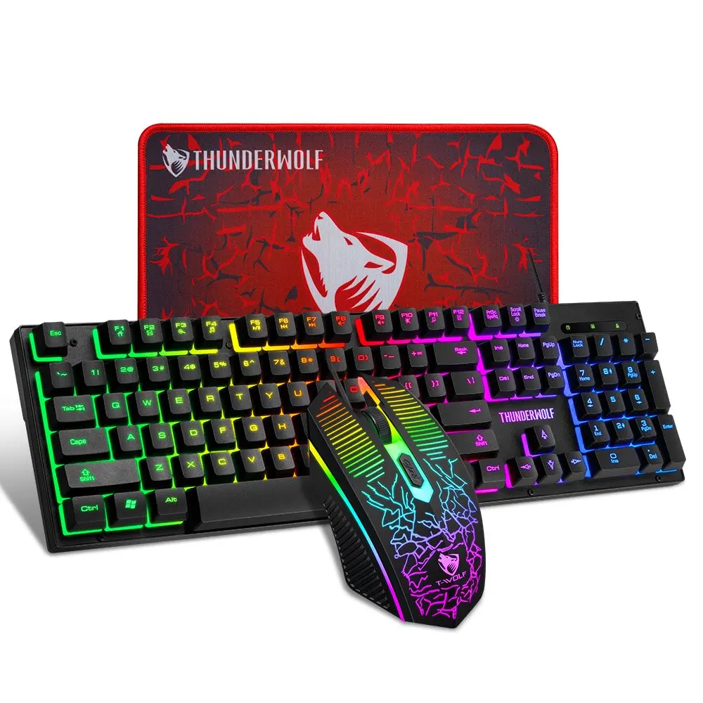 Herní set T-WOLF TF31 3v1 RGB klávesnice, myš a podložka