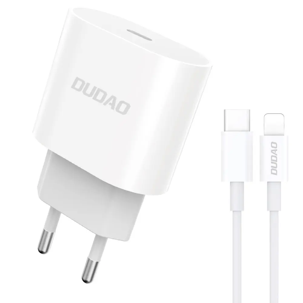 Dudao A8SEUL nabíječka USB-C + kabel USB-C - Lightning, 20W, bílá