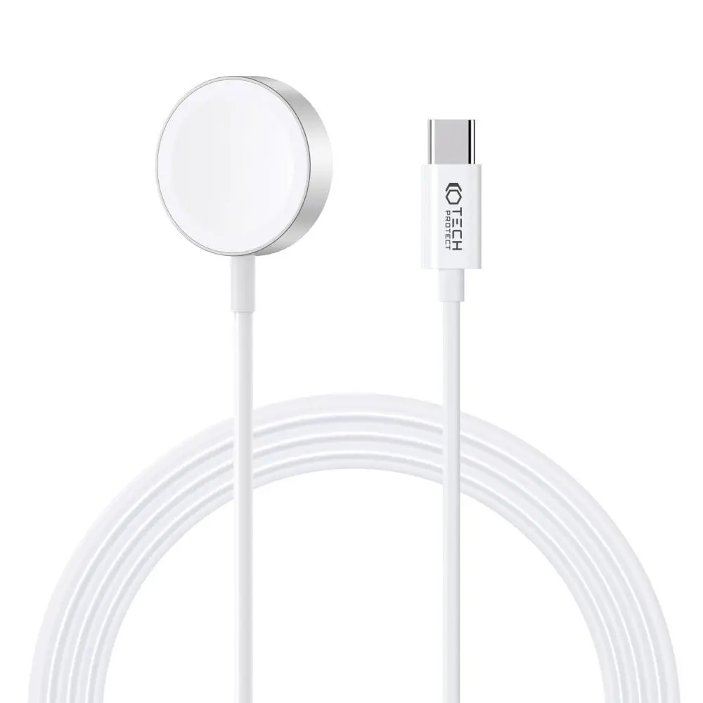 Tech-Protect UltraBoost - Magnetický nabíjecí kabel pro Apple Watch - USB-C, 1,2 m, bílý