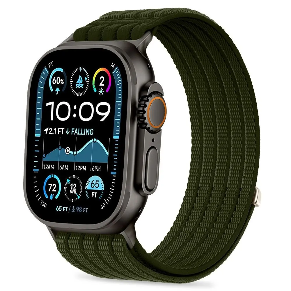 Tech-Protect Nylon Sport řemínek, Apple Watch 8 / 9 / 10 / 11 / 12 / SE / Ultra (44 / 45 / 46 / 49 mm), zelený