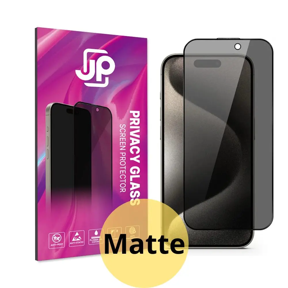 JP Matte Privacy Tvrzené sklo, iPhone 16 Pro Max, černé