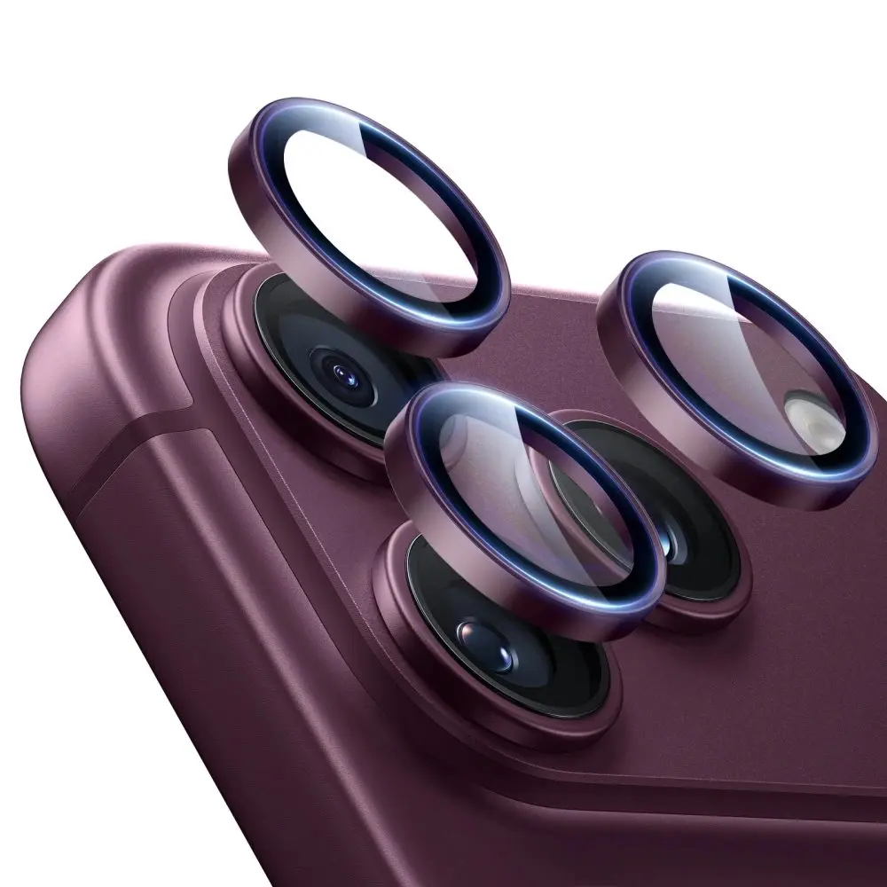 ESR - Armorite Camera Lens Protectors ochranné sklo pro fotoaparát pro iPhone 18 Pro / iPhone 18 Pro Max - tmavé bordó