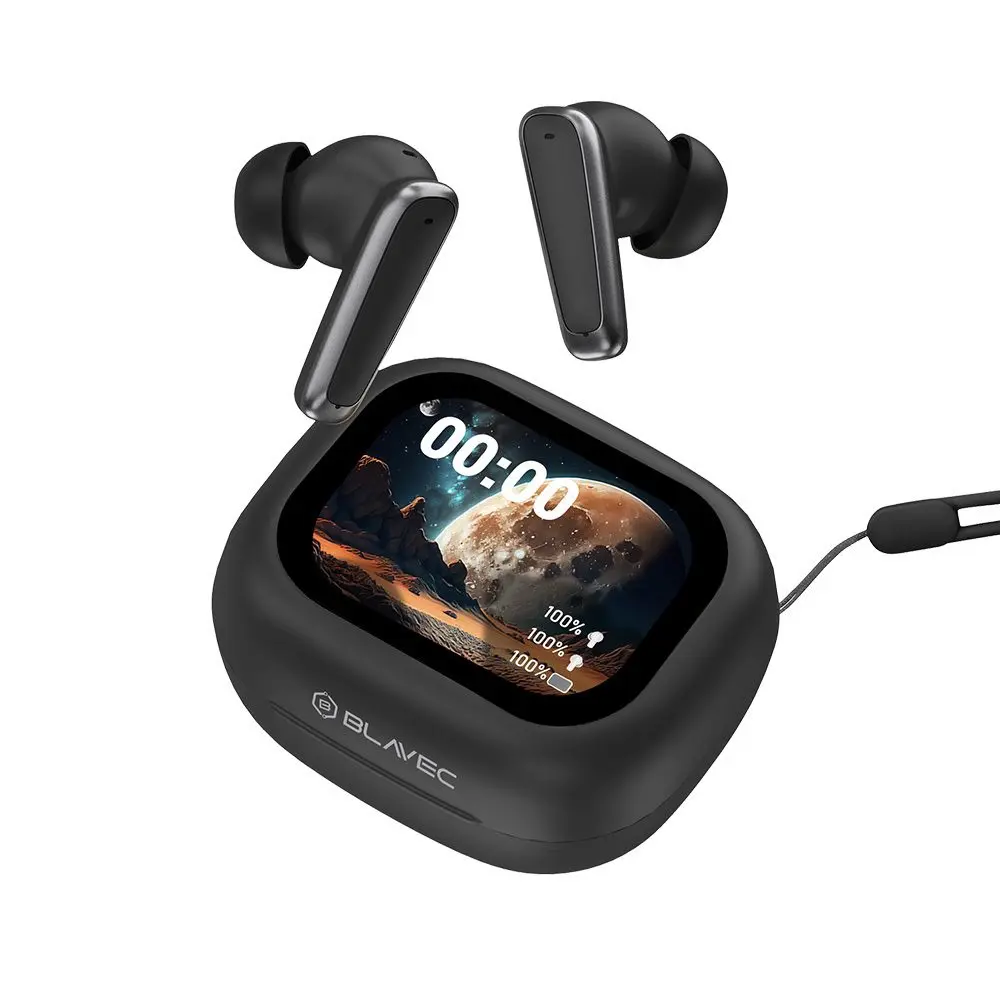 Blavec Bluetooth TWS sluchátka BW-07 Live s LCD displejem 2,01" (BW07L-B), černá