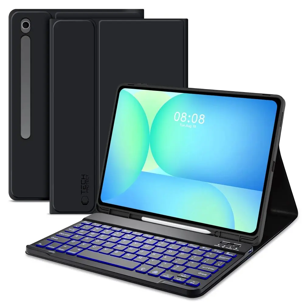 Pouzdro Tech-Protect SC Pen + klávesnice, Samsung Galaxy Tab S10 FE Plus 13.1 (X620 / X626B), černé