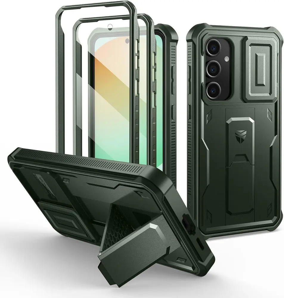 Dexnor 360 Kickstand Camprotector obal Samsung Galaxy S24 FE, zelený