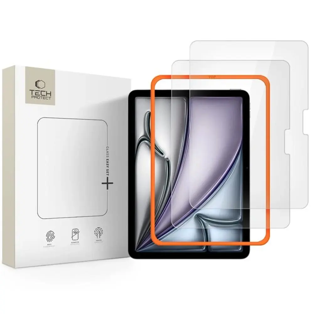 Tech-Protect Tvrzené sklo Easy Set+, iPad Air 11” 6 / 7 / 8 / 2024 / 2025 / 2026, 2 kusy