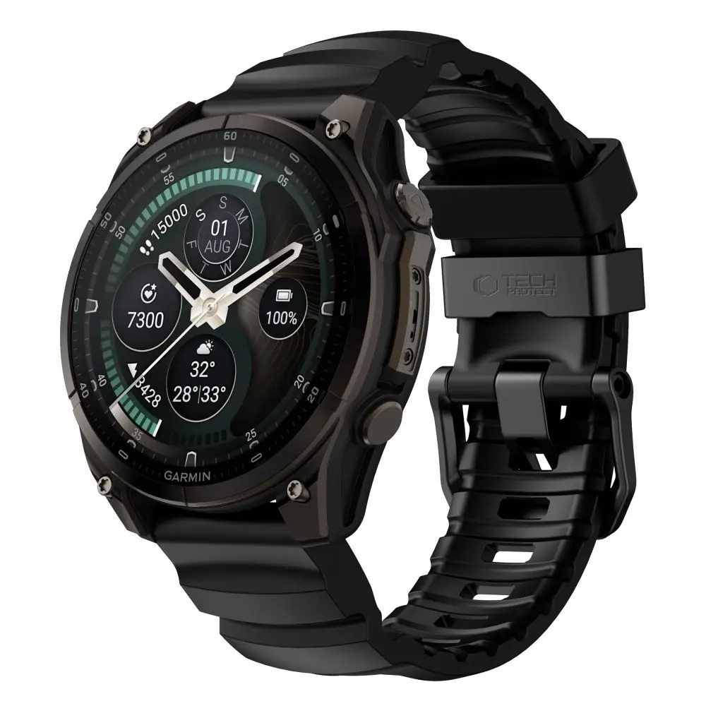 Tech-Protect Motion řemínek, Garmin Fenix 5X / 5X Plus / 6X / 6X Pro / 7X / 8 / 8 Pro / 9 / 9 Pro (51 mm), černý