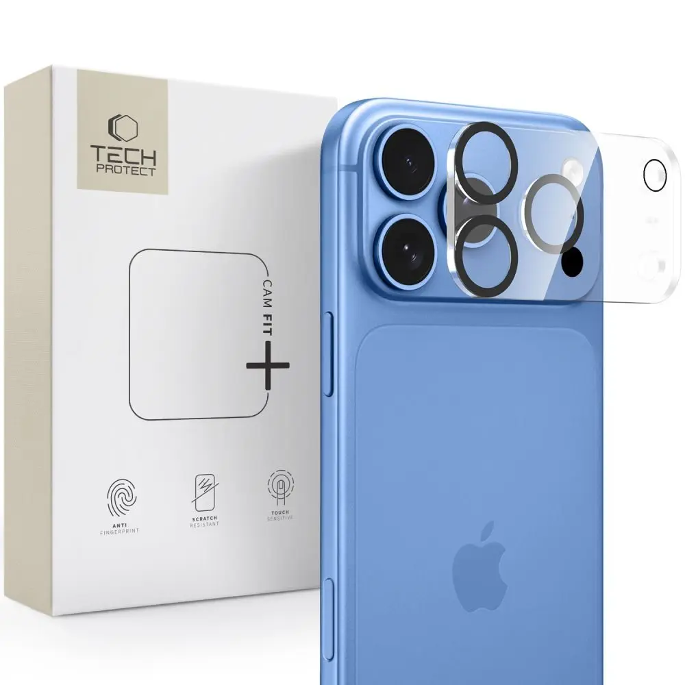Tech-Protect Cam Fit+, sklíčko pro čočku fotoaparátu, iPhone 18 Pro, průhledné