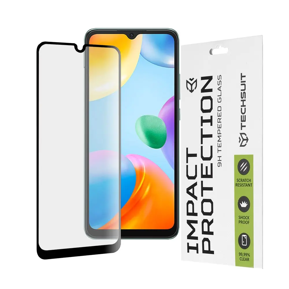 Techsuit 111D Tvrzené sklo, Xiaomi Redmi 10C, černé