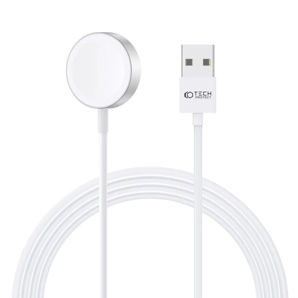 Tech-Protect UltraBoost - Magnetický nabíjecí kabel pro Apple Watch - USB-A, 1,2 m, bílý