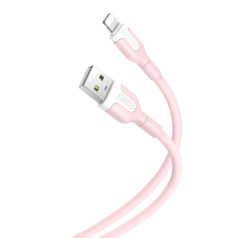 XO kabel NB212 USB - Lightning, 1 m, růžový