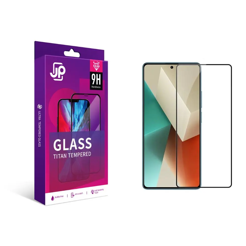 JP Titan extra odolné tvrzené sklo, Xiaomi Redmi Note 14 5G, černé