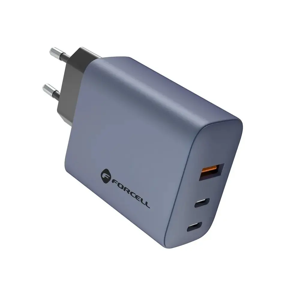 Forcell F-Energy adaptér VT-42B 65W GaN 2x USB-C a USB A, šedý