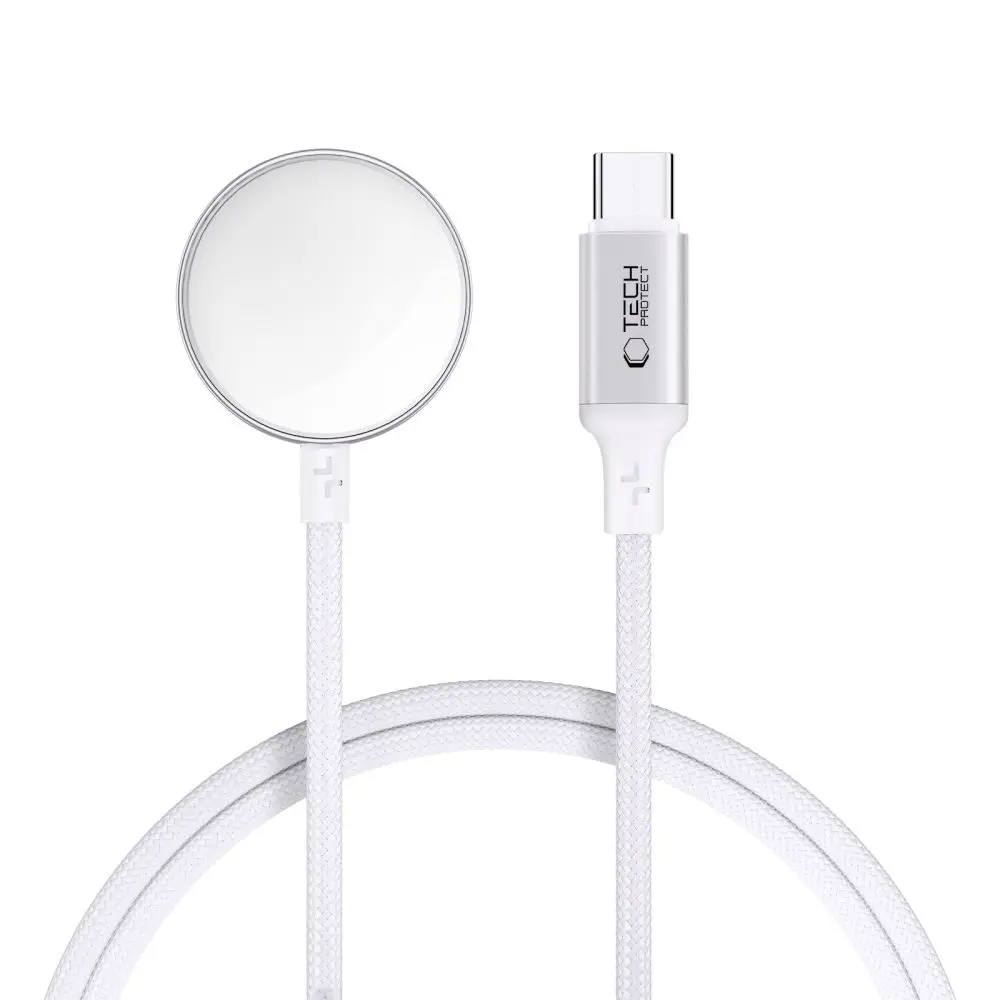 Tech-Protect UltraBoost MC02 Magnetický nabíjecí kabel pro Apple Watch - USB-C 1 m, bílý