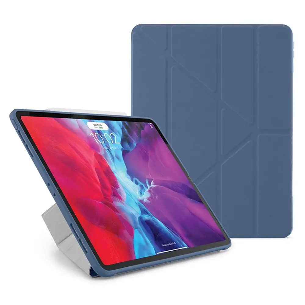 Pipetto Origami Case pouzdro, Apple iPad Pro 12.9, 2018 / 2020 / 2021 / 2022, modré