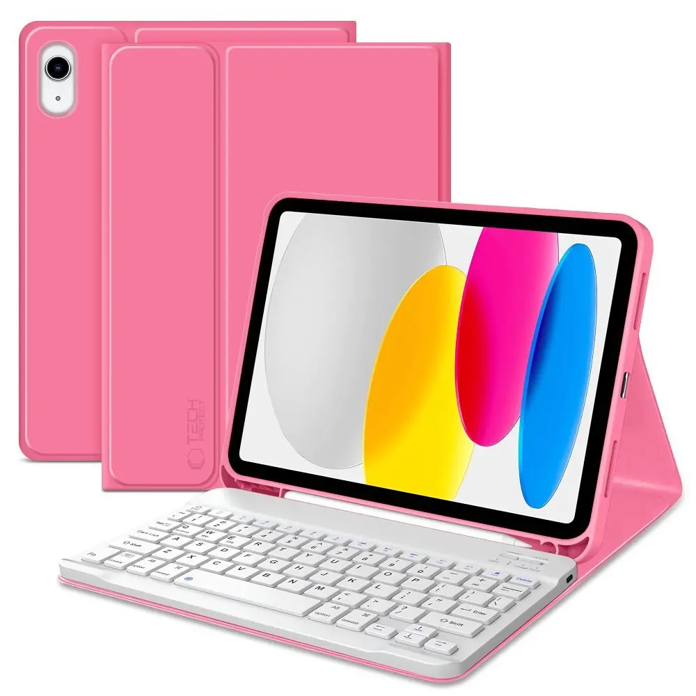 Pouzdro Tech-Protect SC Pen + klávesnice, Apple iPad 10.9” 10 / 2022 / 11” 11 / 2025, růžové