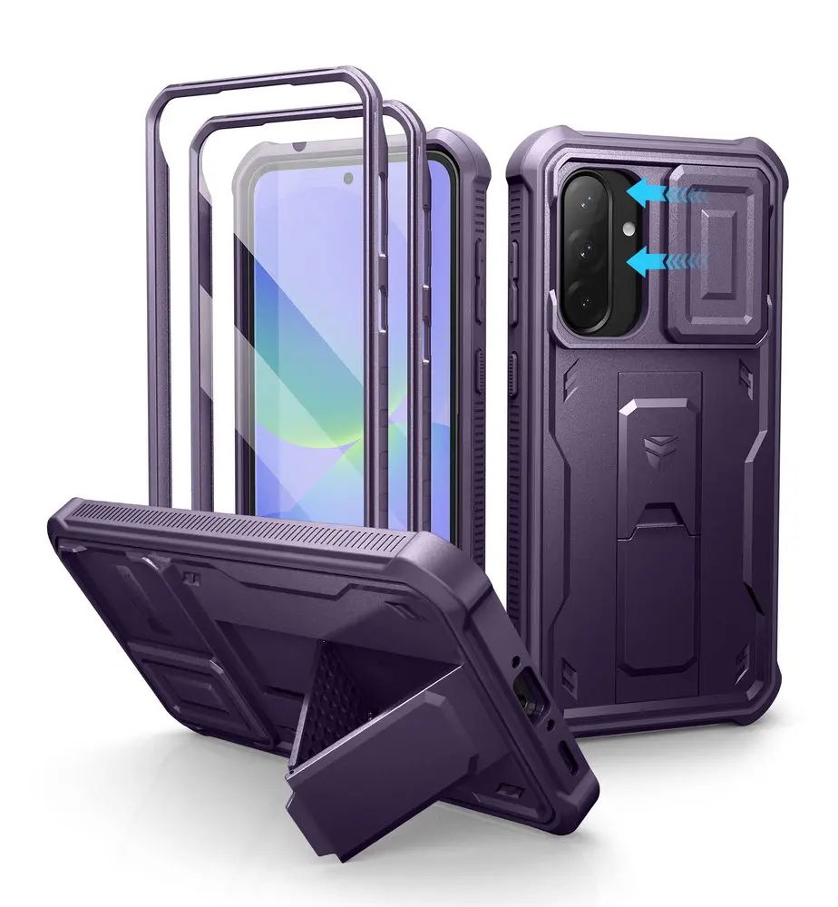 Dexnor 360 Kickstand Camprotector obal Samsung Galaxy A36, fialový