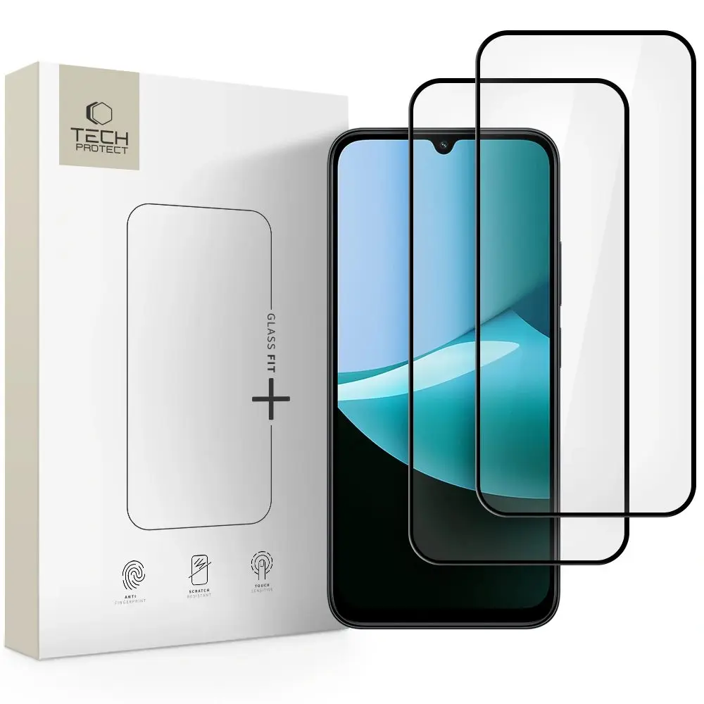Tech-Protect Tvrzené sklo Fit+ Xiaomi Redmi 15C / Poco C85, černé, 2 kusy