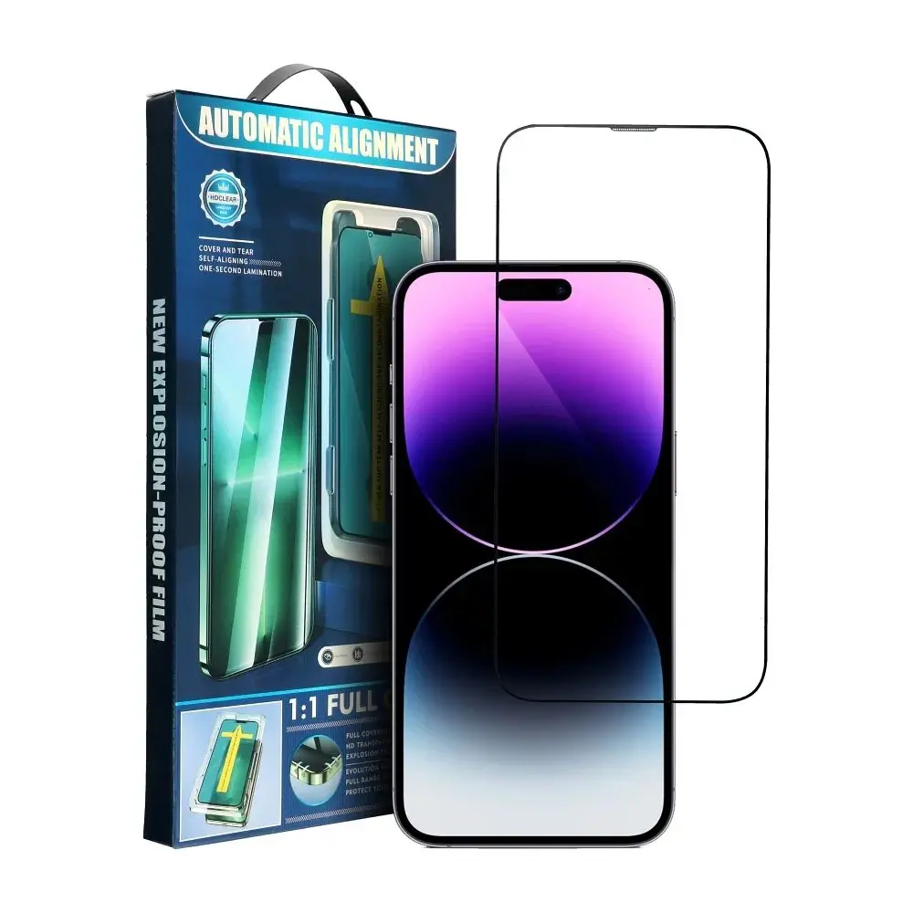 5D Tvrzené sklo s aplikátorem, iPhone 12 Pro, černé