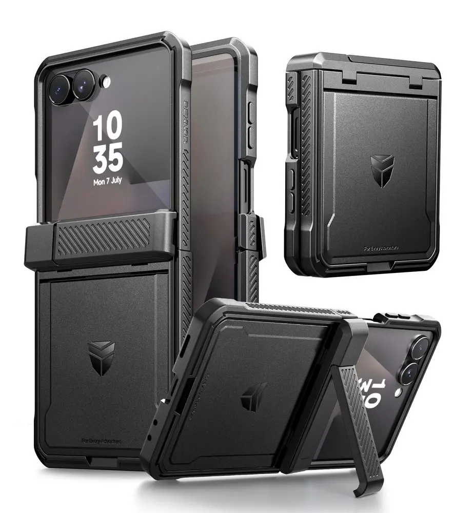 Dexnor 360 Kickstand obal Samsung Galaxy Z Flip 7, černý