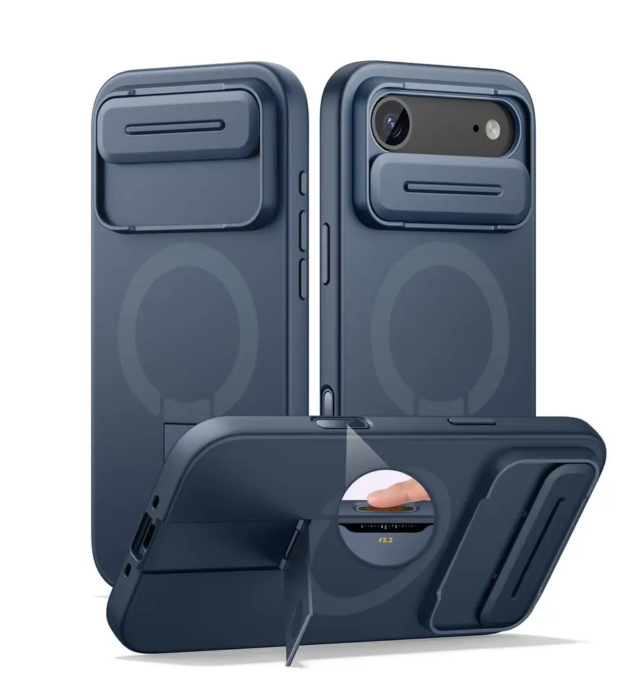 Suritch MagSafe Kickstand Camprotector obal iPhone Air, modrý