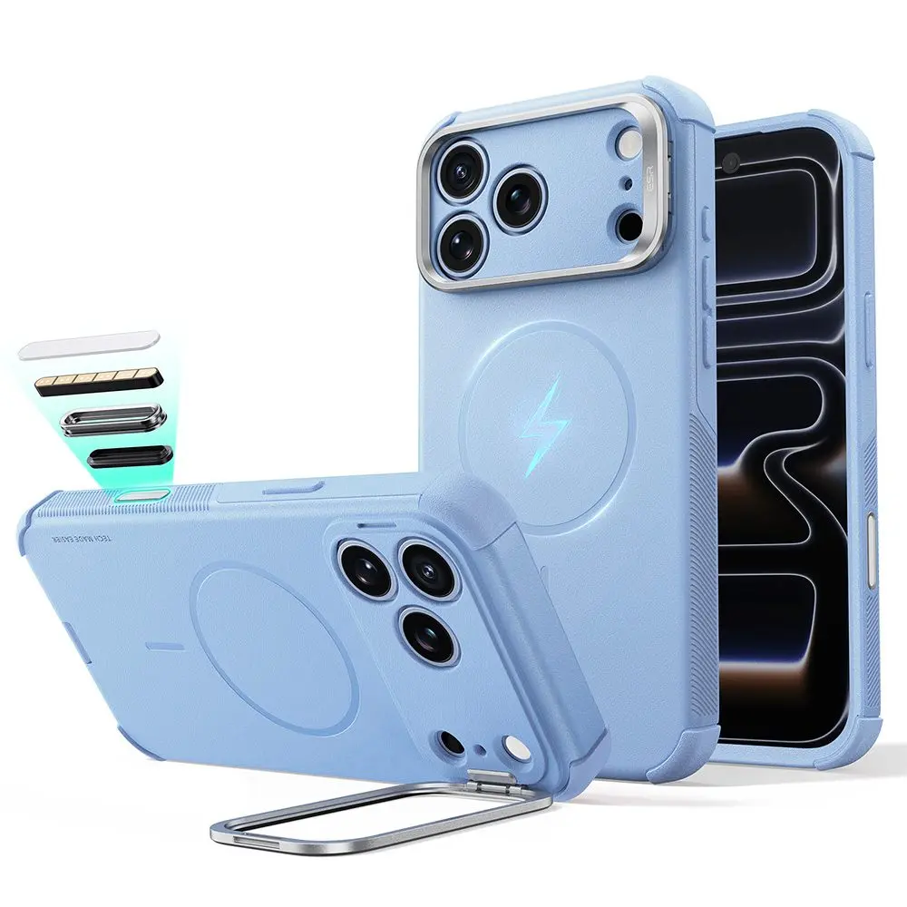 Kryt ESR Cyber Armor Kickstand, iPhone 17 Pro Max / 18 Pro Max, světle modrý