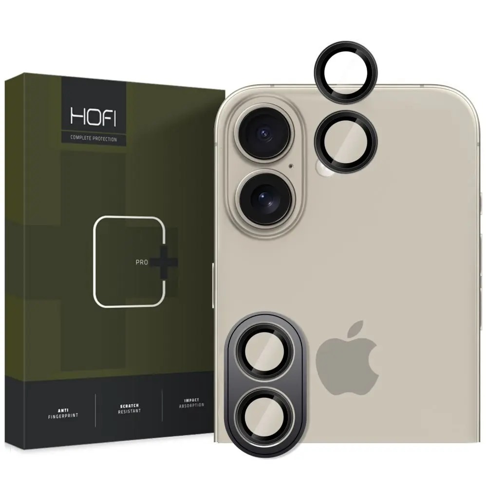 Hofi Camring Pro+, sklíčko pro čočku fotoaparátu, iPhone 16 / 16 Plus, černé