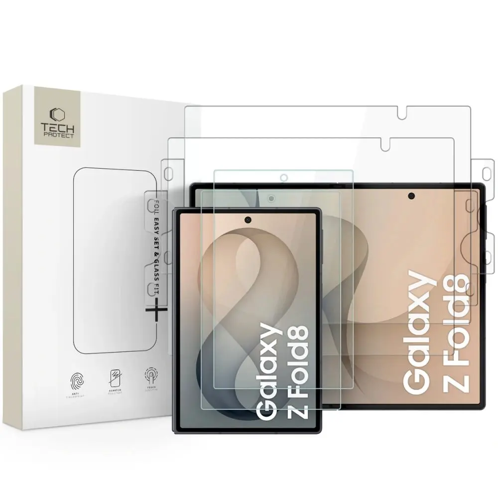 Tech-Protect Easy Set Foil & Glass Fit+, Ochranná sada 4v1, Samsung Galaxy Z Fold 8