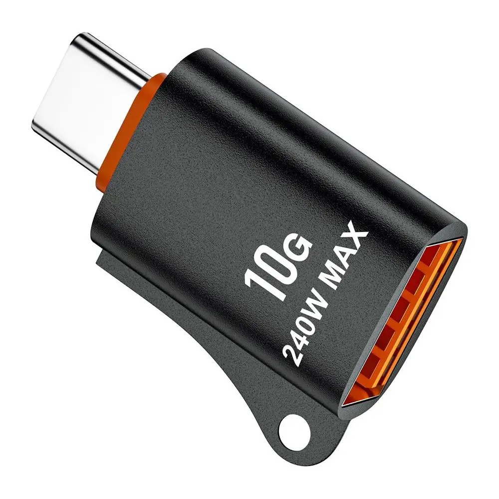 Techsuit Premium OTG Adaptér HyperPort (A1) USB 3.0 na Type-C černá oranžová
