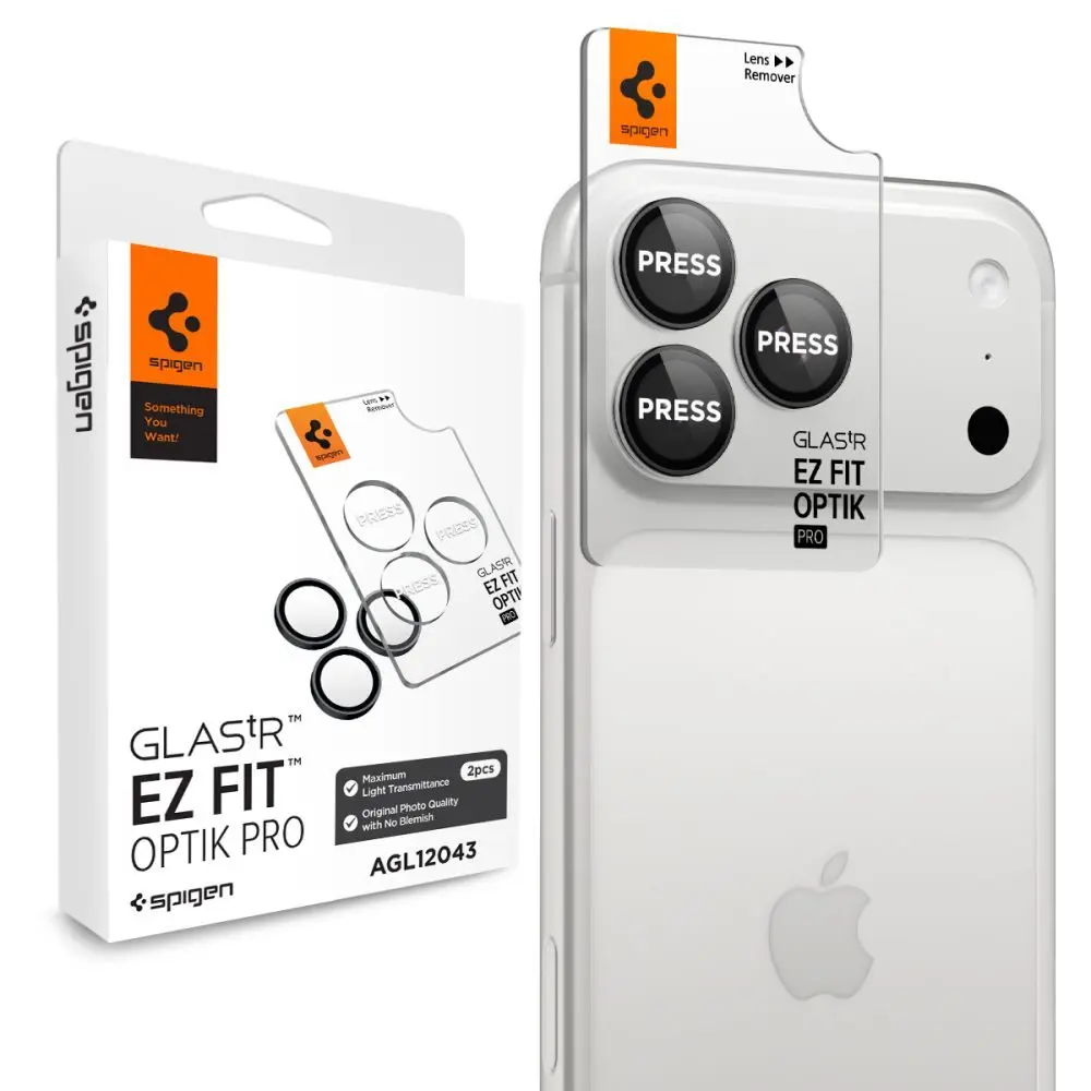 Spigen Optik Pro Glas.tR EZ Fit 2 Tvrzená skla na čočku fotoaparátu, iPhone 18 Pro / 18 Pro Max, tmavě šedá