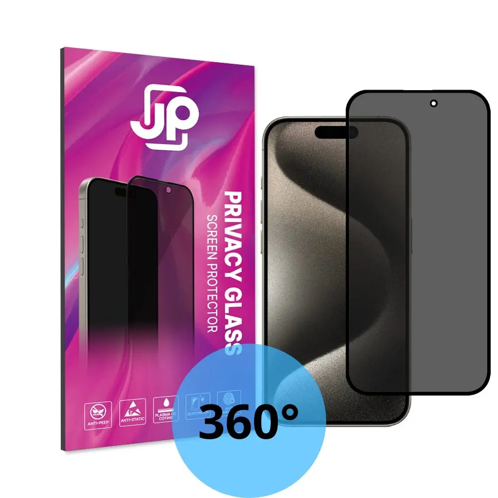 JP 4-Way Privacy 360° Tvrzené sklo, iPhone Air, černé