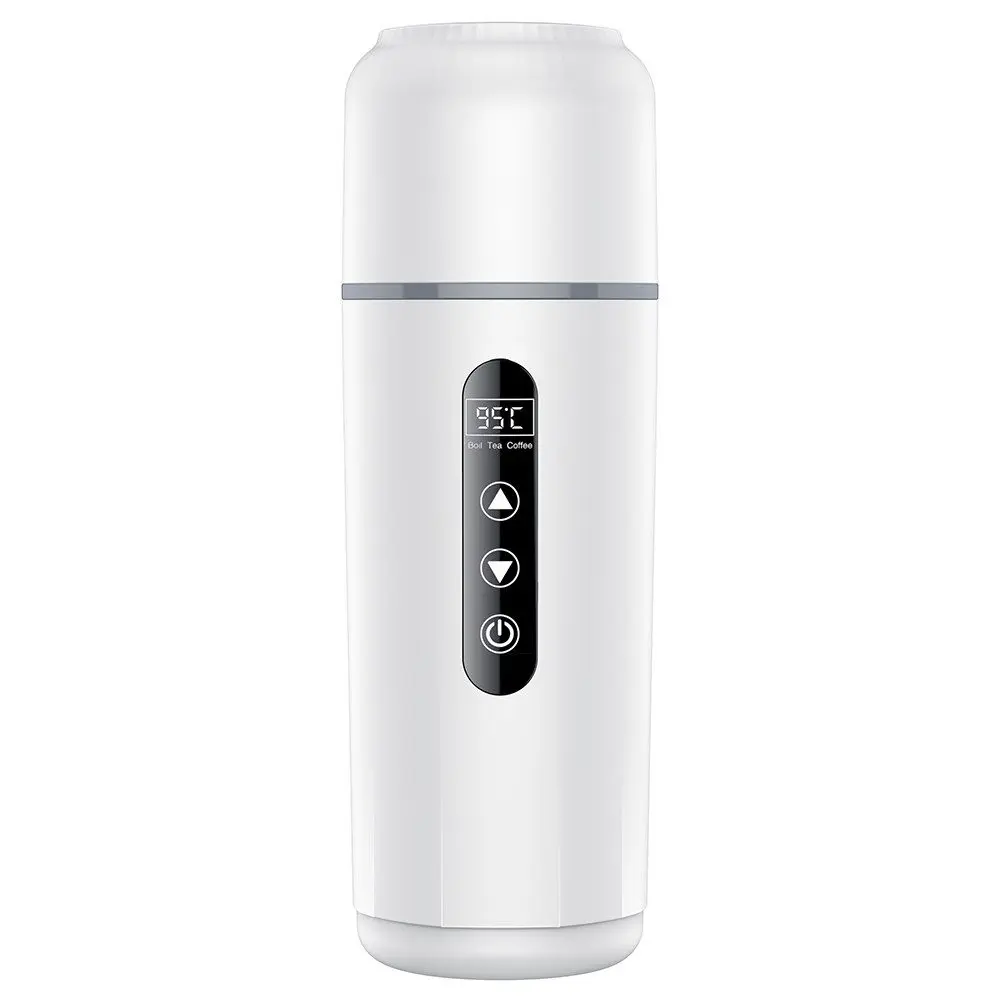 Yesido Elektrická konvice do auta 500 ml, 100 W, LED displej, 12–24 V, bílá