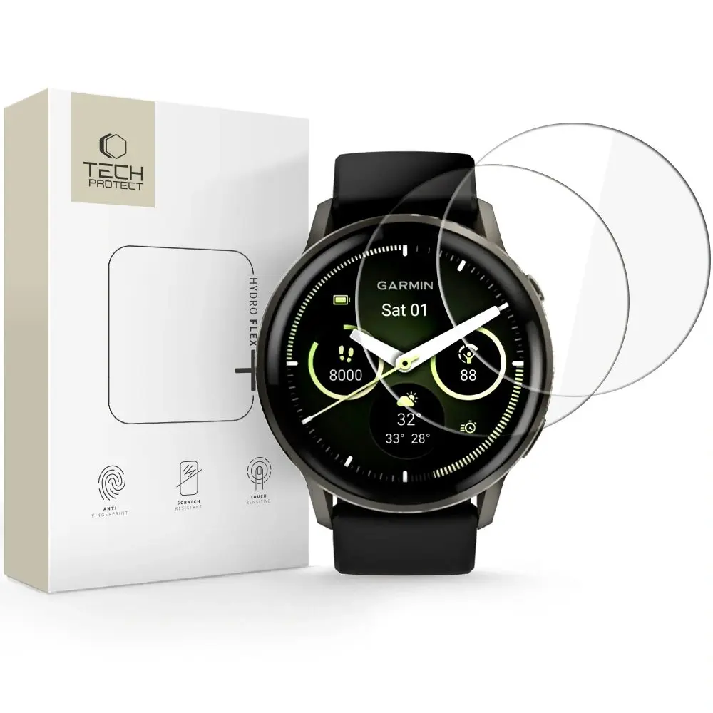 Tech-Protect Hydro Flex+, Hydrogelová fólie, Garmin Venu 4 (45 mm), 2 kusy