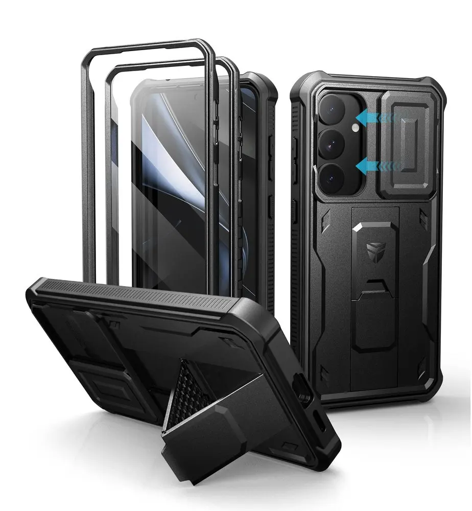 Dexnor 360 Kickstand Camprotector obal Samsung Galaxy S25 Plus, černý