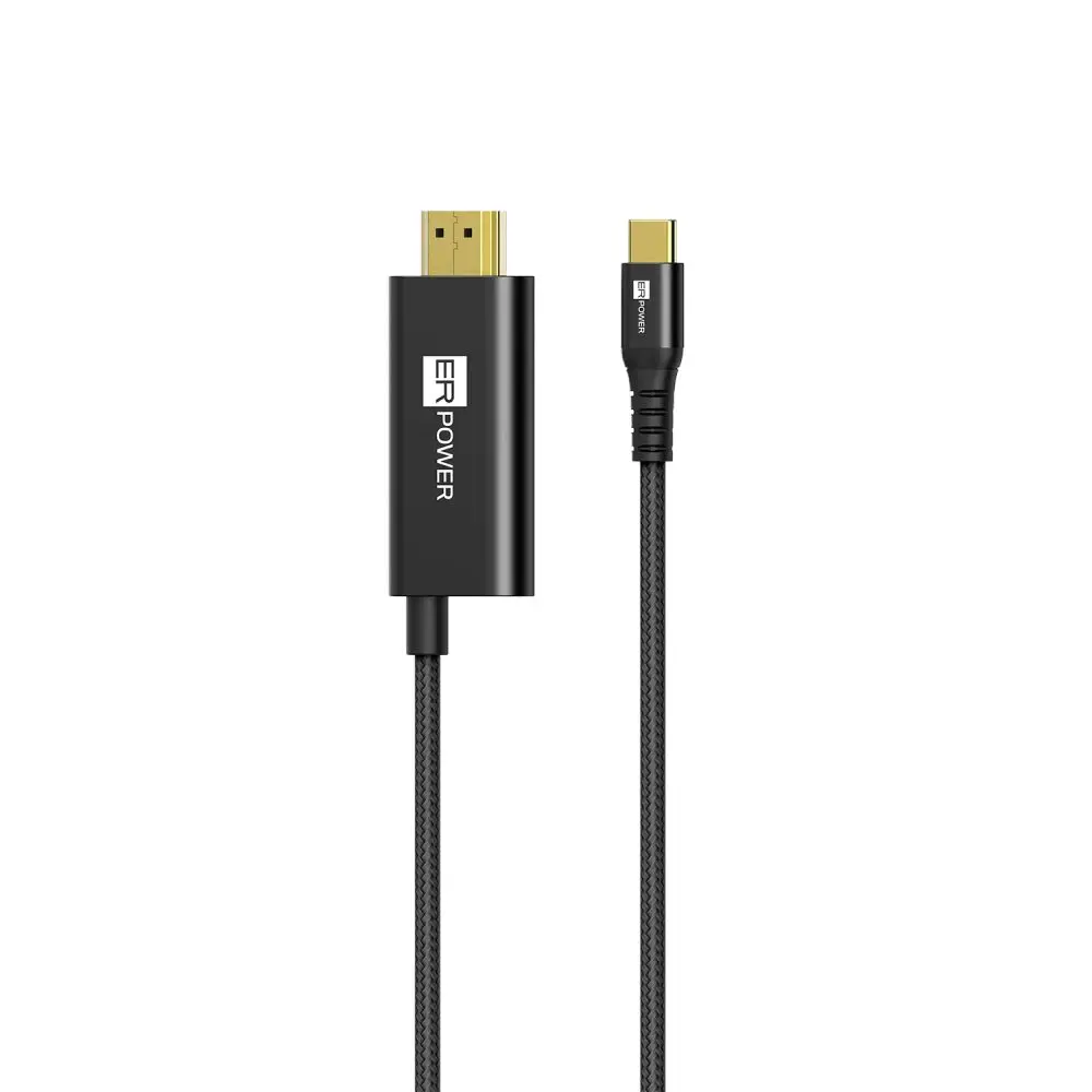 ER POWER Displayporter kabel USB-C - HDMI, PD 100W, 4K/60Hz, 2m, černý