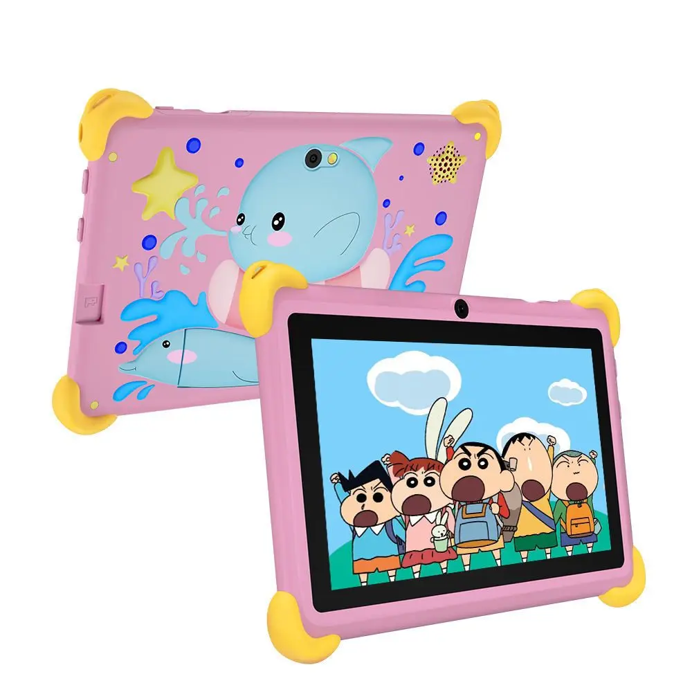 Dětský tablet 7" Android 13, 32 GB, 4G, odolný kryt, růžový
