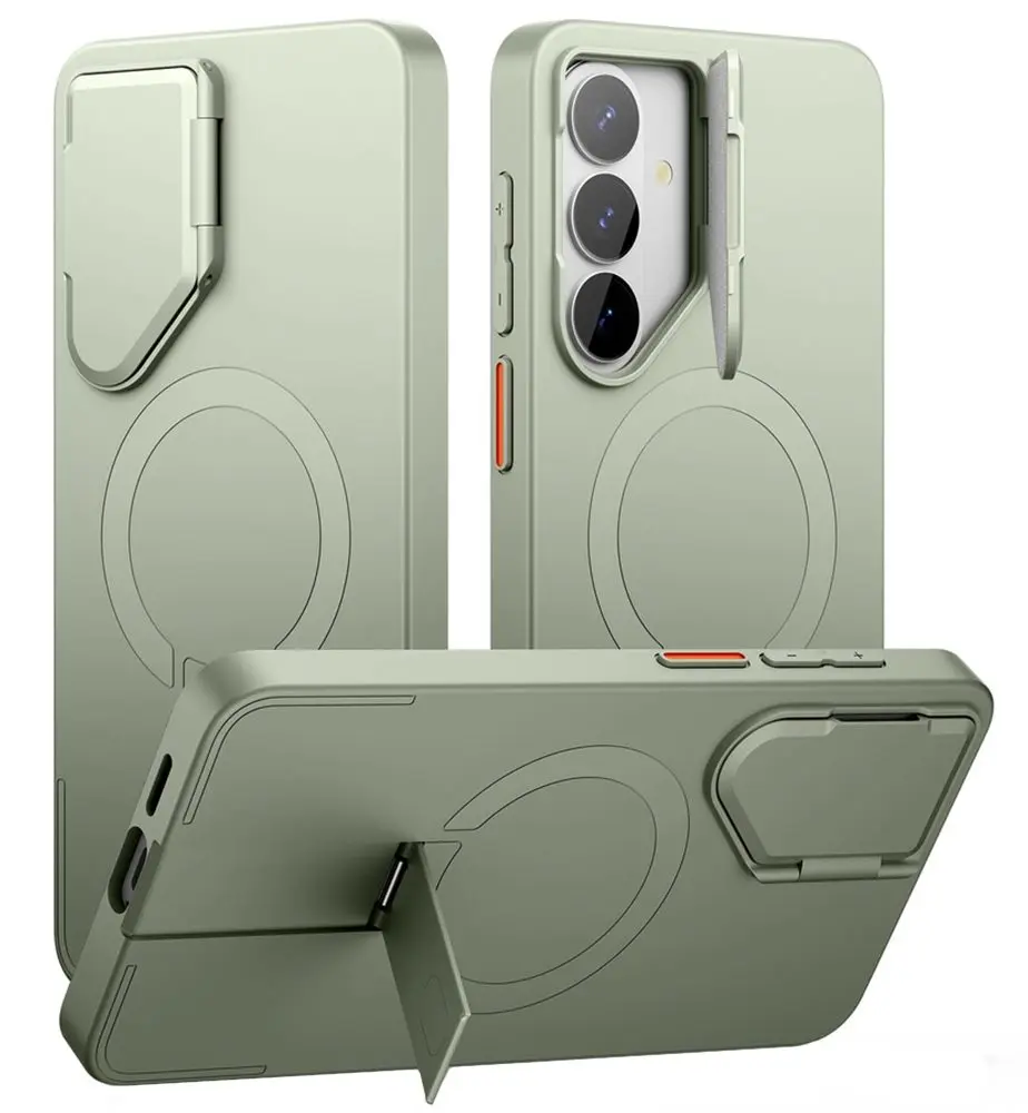 Suritch MagSafe Kickstand Camprotector obal Samsung Galaxy S26 Plus, zelený