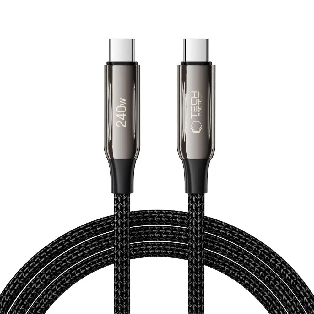 Tech-Protect UltraBoost kabel USB-C, PD240W/QC4.0, 2 m, černý