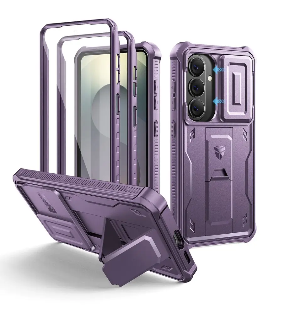 Dexnor 360 Kickstand Camprotector obal Samsung Galaxy S26, fialový