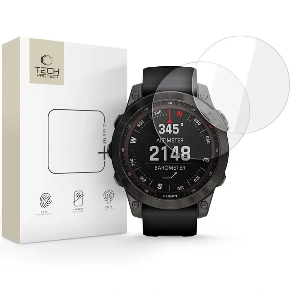 Tech-Protect Tvrzené sklo Glass Fit+, Garmin Fenix 7X / 7X Pro, 2 kusy