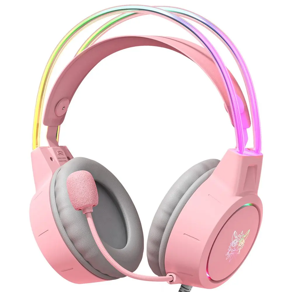 Onikuma X15 Pro Herní sluchátka s mikrofonem, růžová