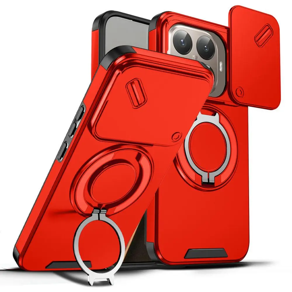 Camslide Stand obal, Xiaomi 15T Pro, červený