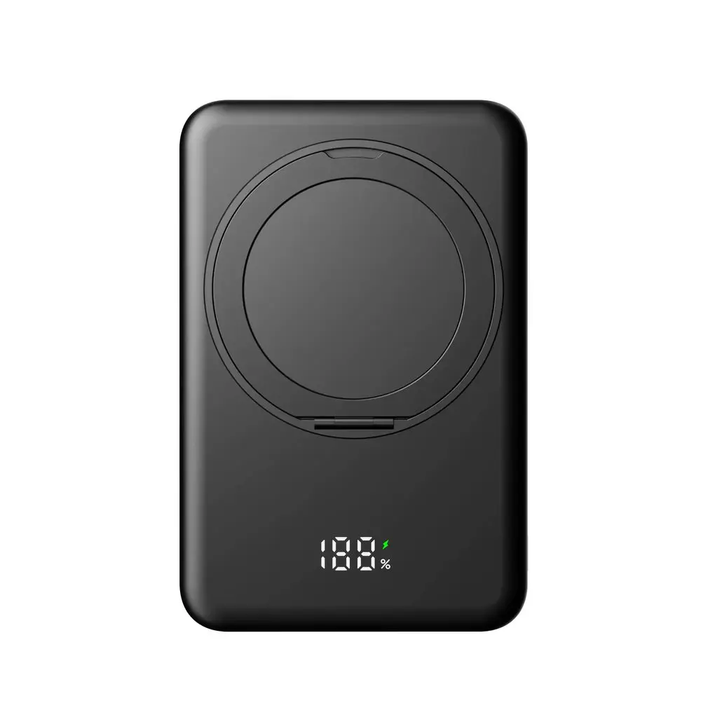 UltraThin MagSafe Powerbanka 5000 mAh s otočným stojánkem, PD20W + 15W bezdrátově, černá