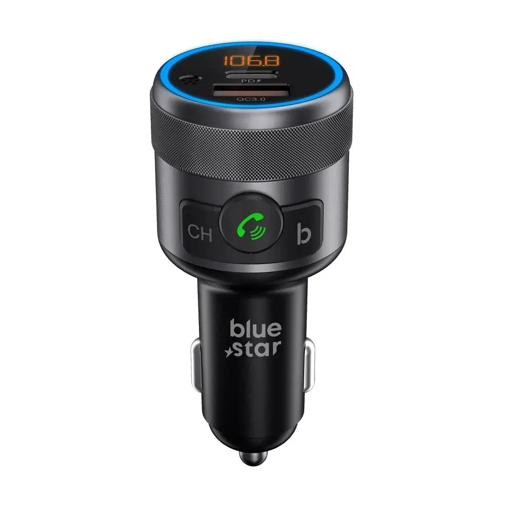 BlueStar AutoHarmony C81 FM vysílač, Bluetooth, QC 3.0, PD, 42W, šedý